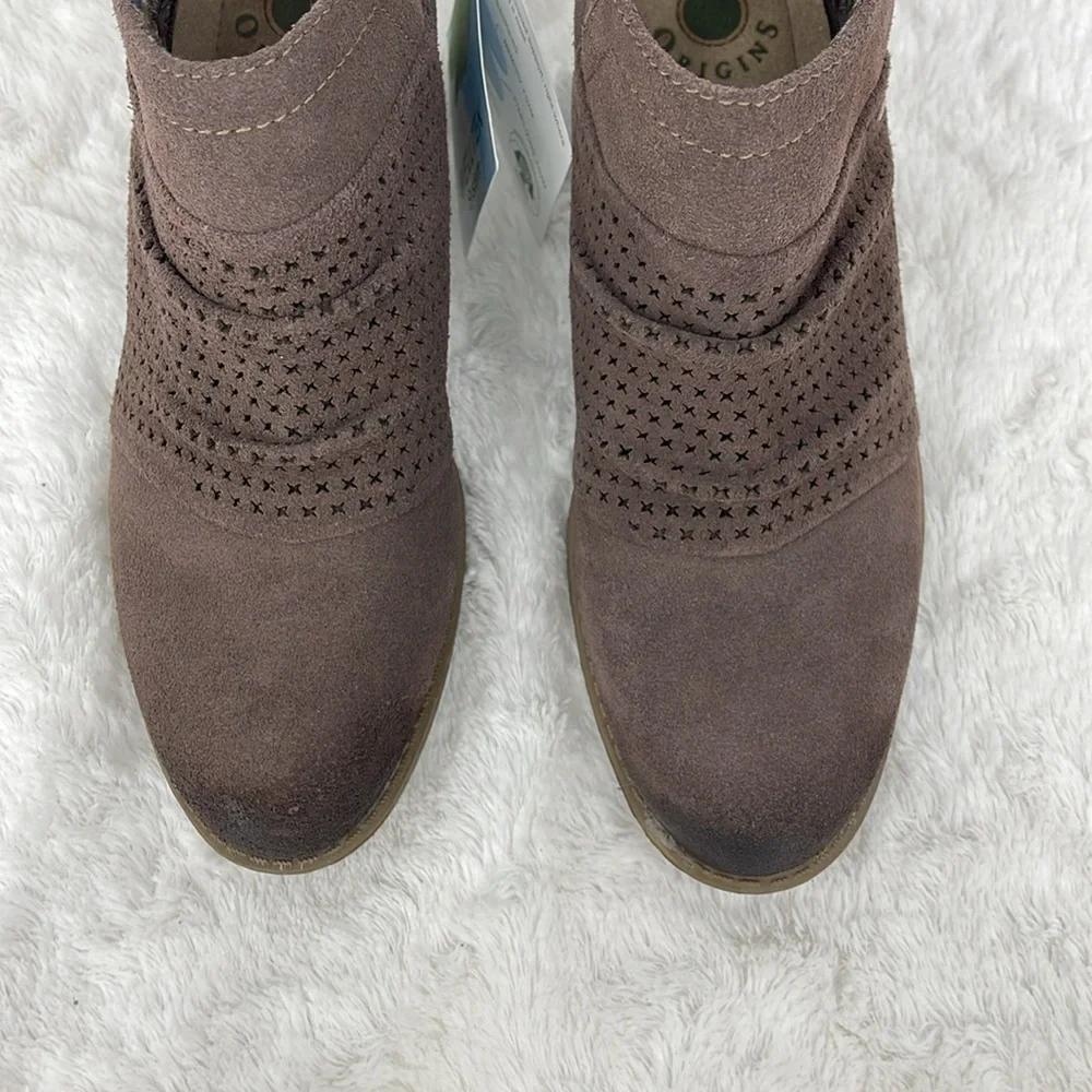 Earth Origins AMANDA Dark Brown Ankle Booties ZIPPER BACK SIZE 6.5 M NEW